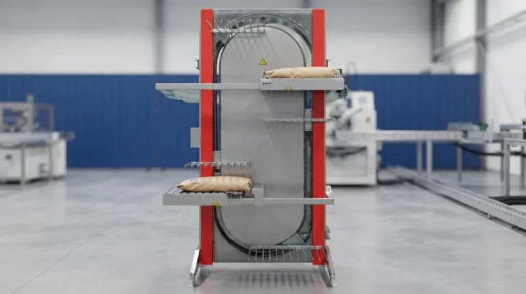 Modular Fork-Arm Continuous Vertical Lift | 2000 Units/Hour Vertical Conveyance