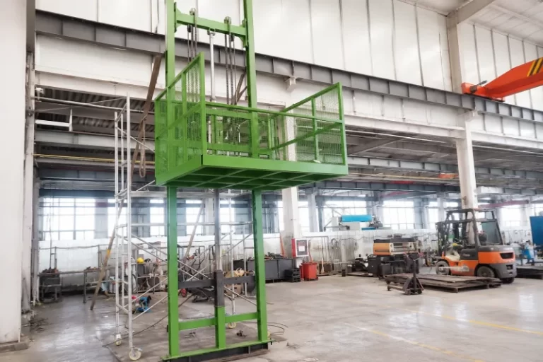 1 ton Dual Rail Freight Lift for Japanese Electrical Equipment Plant